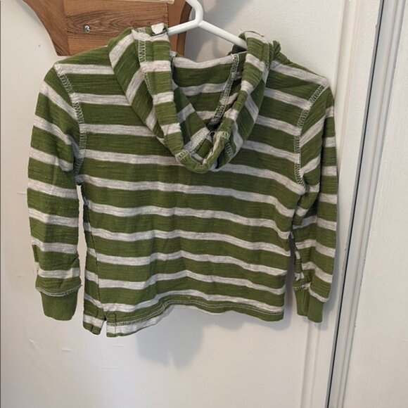Green and White Striped Hoodie - Picture 5 of 6